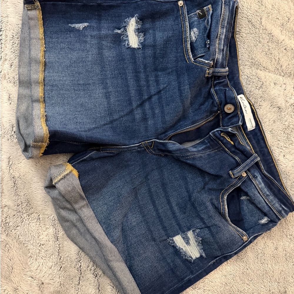 KanCan Blue Denim Mid-rise Shorts W/30
